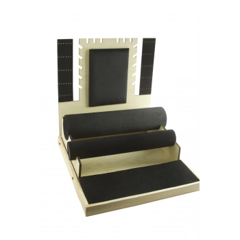 Ahşap Süet Kaplama Siyah Renk 35/35 cm Takı Sergileme Standı