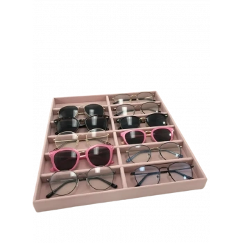 Süet Kumaş Pembe Renk 38 Cm / 36 Cm Gözlük Sergileme Çekmece Içi Stand