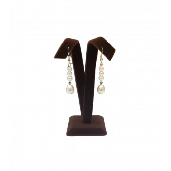 Süet Kumaş Kahve Renk 10 Cm Küpe Sergileme Aksesuar