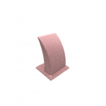 Süet Kumaş Pembe Renk Ayaklı 9/7 cm Küpe Sergileme Dekoru