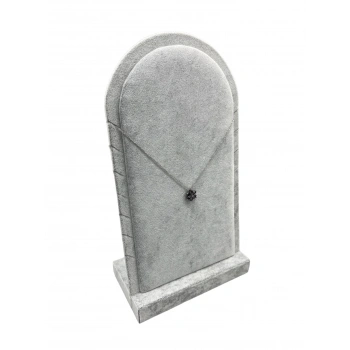 Batum Model Süet Kumaş Gri Renk 26/15 Cm Ayaklı Kolye Sergileme Standı