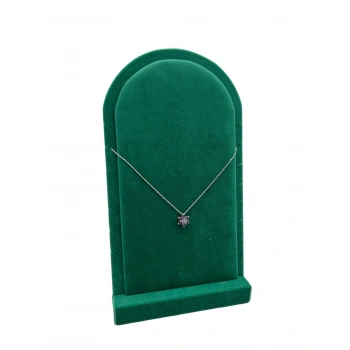 Batum Model Süet Kumaş Yeşil Renk 26/15 Cm Ayaklı Kolye Sergileme Standı