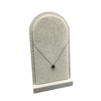 Batum Model Süet Kumaş Krem Renk 26/15 Cm Ayaklı Kolye Sergileme Standı