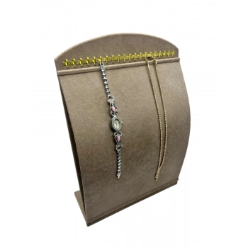 Süet Kumaş Yeşil Renk 34 cm / 24 cm Dik Bombeli Takı Standı