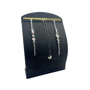 Süet Kumaş Füme Renk 34 cm / 24 cm Dik Bombeli Takı Standı