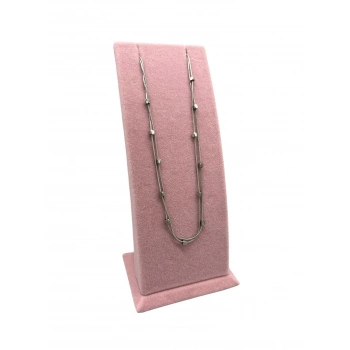 Süet Kumaş Pembe Renk Ayaklı 17/8,5 cm Kolye Sergileme Dekoru
