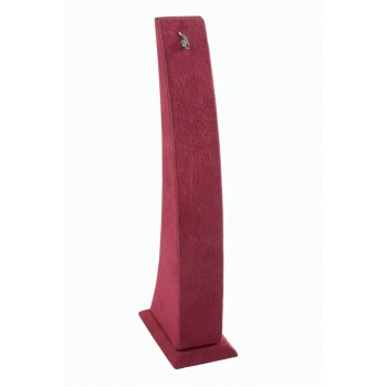 Süet Kumaş Bordo Renk 22/6,5 Cm Ayaklı Kancalı Zincir Bileklik Sergileme Standı