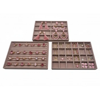 Bern Model Süet Kumaş Pembe Renk 34/24 cm 3 Lü TakımTakı Sergileme Standı