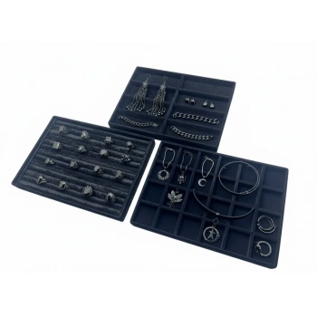 Bern Model Süet Kumaş Siyah Renk 34/24cm 3 Lü TakımTakı Sergileme Standı