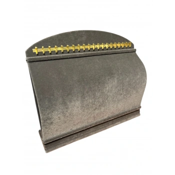 Bombeli Süet Kumaş Füme Renk 20/24 Cm Ayaklı Kancalı Bileklik Sergileme Standı