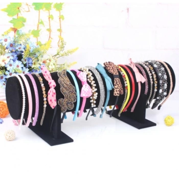 Büyük Boy Süet Kumaş Siyah Renk 50 cm Ayaklı Taç Standı