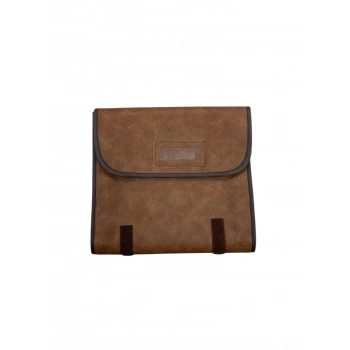 Deri Kumaş Kahve Renk 64 / 25 cm Küpe Sergileme Seyahat Çantası