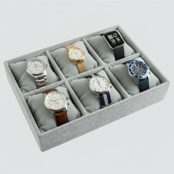 Dobric Model Süet Kaplama Gri Renk 24/18 cm Yastıklı Çekmece Ici Takı Düzenleyicisi