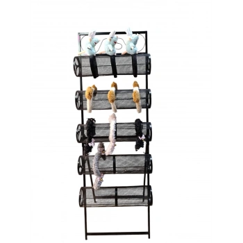 İthal Metal Ayaklı Siyah Renk 148/49 cm Beş Katlı Taç Standı