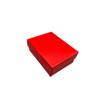 Karton Süngerli Kırmızı Renk 8/6 cm 48 Adet Üçlü Set Takı Kutusu