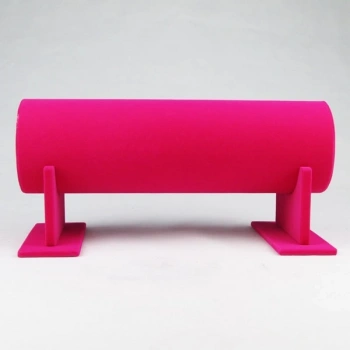 Kücük Boy Süet Kumaş Pembe Renk 30 cm Ayaklı Taç Standı