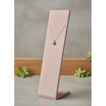 Moscow Model Süet Kumaş Pembe Renk 40/10 Cm Ayaklı Takı Sergileme Standı