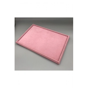 Sertex Kumaşı Pembe Renk 24/34 Cm Takı Servis Kutu Tabla