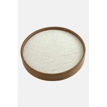 Silindir Model Deri Kumaş Kahve Renk 20/20 cm Batırmalı Yüzük Tablası