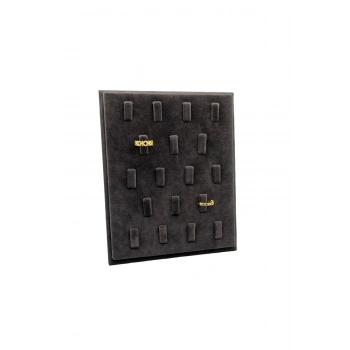 Süet Kumaş Füme Renk 20/16 Cm Ayaklı Yüzük Sergileme Standı