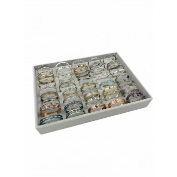 Süet Kumaş Gri Renk 34/24 Cm Batırmalı Bileklik Kelepçe Tablası