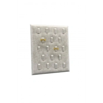 Süet Kumaş Krem Renk 20/16 Cm Ayaklı Yüzük Sergileme Standı