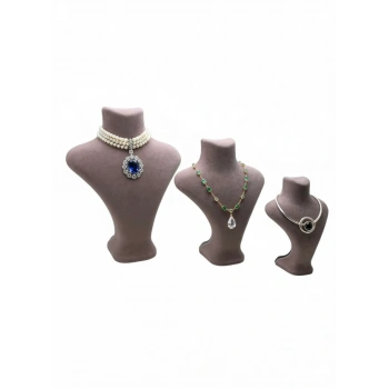 Süet Kumaş Pembe Renk Üç Boy Takı Sergileme Mankeni