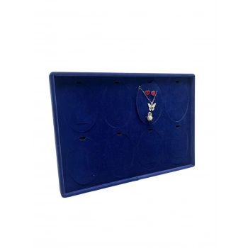 Süet Kumaş Lacivert 34-24 Cm Ayaklı 8 Pedli Kolye Tabla Stand