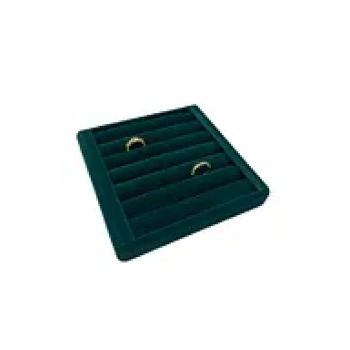 Süet Kumaş Yeşil Renk 15 cm 15 cm Yüzük Sergileme Standı