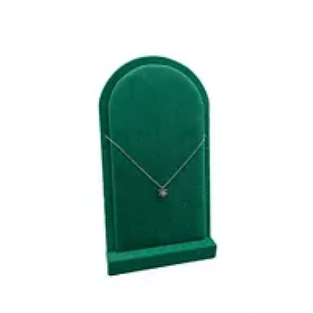 Batum Model Süet Kumaş Yeşil Renk 26/15 Cm Ayaklı Kolye Sergileme Standı