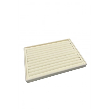 Süet Kumaş Krem Renk 34 cm / 24 cm Sosisli Yüzük Sergileme Standı