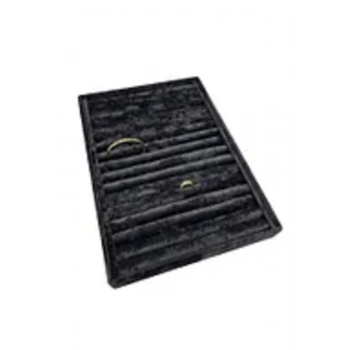 Süet Kumaş Siyah Renk 34 cm / 24 cm Sosisli Yüzük Sergileme Standı