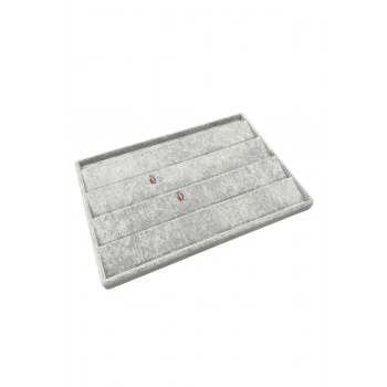 Süet Kumaş Gri Renk 34/24 Cm Küpe Standı