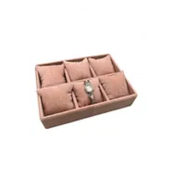 Dobric Model Süet Kaplama Pembe Renk 24/18 cm Yastıklı Çekmece Ici Takı Düzenleyicisi