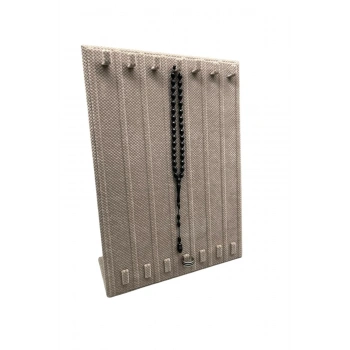 Keten Kumaş Bej Renk 35/25 Cm Ayaklı Tırnaklı Tesbih Yüzük Kombin Sergileme Standı