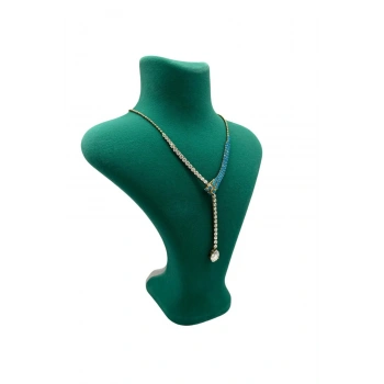 Londra Model Süet Kumaş Yeşil Renk 28/ 22 Cm Kolye Sergileme Mankeni