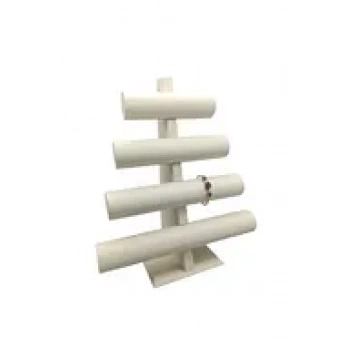 Lüx İmera Deri Kumaş Beyaz Renk Boy 38 cm En 33 cm 4lü T Model Bilezik Sergileme