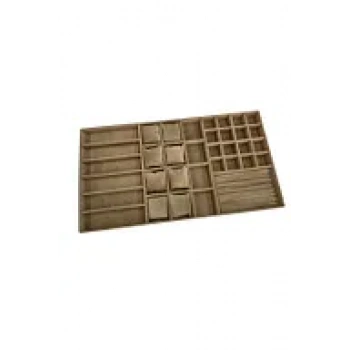 Özel Sipariş 70/38 Cm Süet Kaplama Sütlü Kahve Renk Çekmece Içi Takı Düzenleyicisi