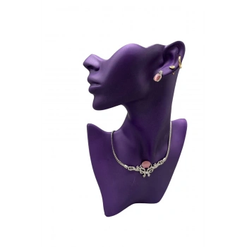 Polyester Malzeme Mor Renk 28 / 18 cm Takı Sergileme Mankeni