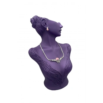 Polyester Malzeme Mor Renk 40 / 25 cm Takı Sergileme Mankeni