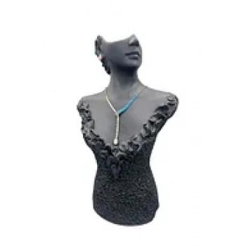 Polyester Malzeme Siyah Renk 50 / 28 cm Takı Sergileme Mankeni