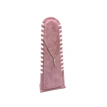 Riyad Model Süet Kumaş Pembe Renk 31/11 Cm Ayaklı Kolye-halhal Sergileme Standı