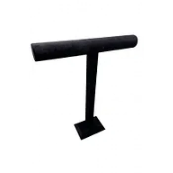 Süet Kaplama Siyah Renk Uzun Kolye - Tesbih Sergileme Standi