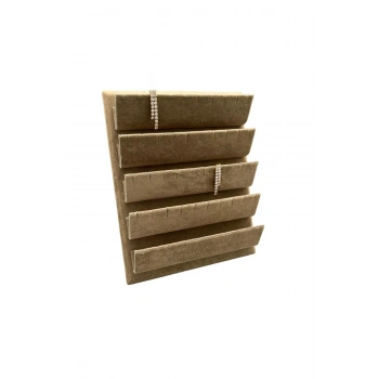 Süet Kumaş 20/16 Cm Sütlü Kahve Renk Ayaklı Küpe Standı