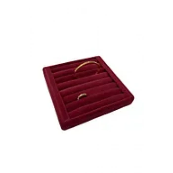 Süet Kumaş Bordo Renk 15 cm / 15 cm Yüzük Sergileme Standı