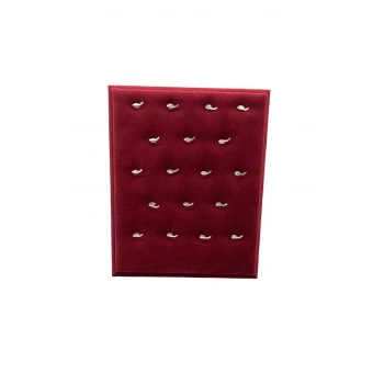 Süet Kumaş Bordo Renk 20/16 Cm Ayaklı Kolye Sergileme Standı