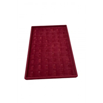 Süet Kumaş Bordo Renk 34/24 Cm Dikine Tırnaklı Yüzük Tablası