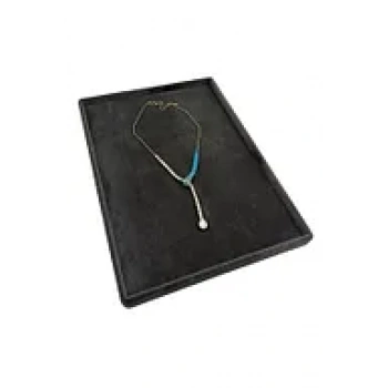 Süet Kumaş Füme Renk 34/24 cm Takı Servis Sunum Tablası