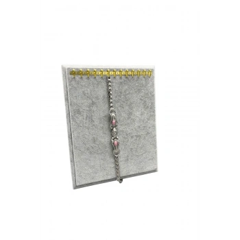 Süet Kumaş Gri Renk 20/16 Cm Ayaklı Kanca Bileklik Sergileme Standı