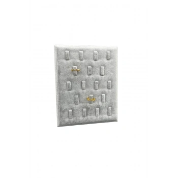 Süet Kumaş Gri Renk 20/16 Cm Ayaklı Yüzük Sergileme Standı